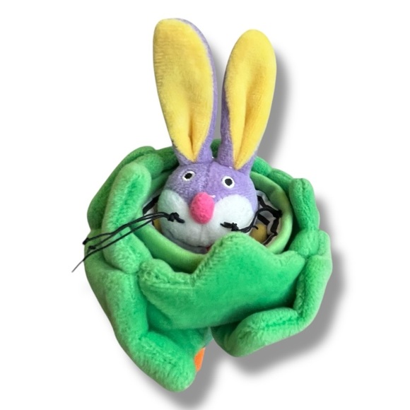 RARE Vintage Manhattan Toy Company Lollipuppet Bunny Rabbit Flower Pop Up Stick - Picture 3 of 9